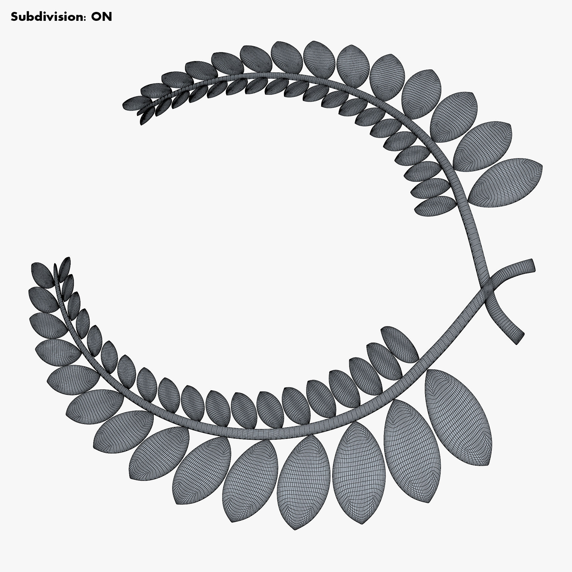 Wreath Emblem Gold v 1 3D model_17