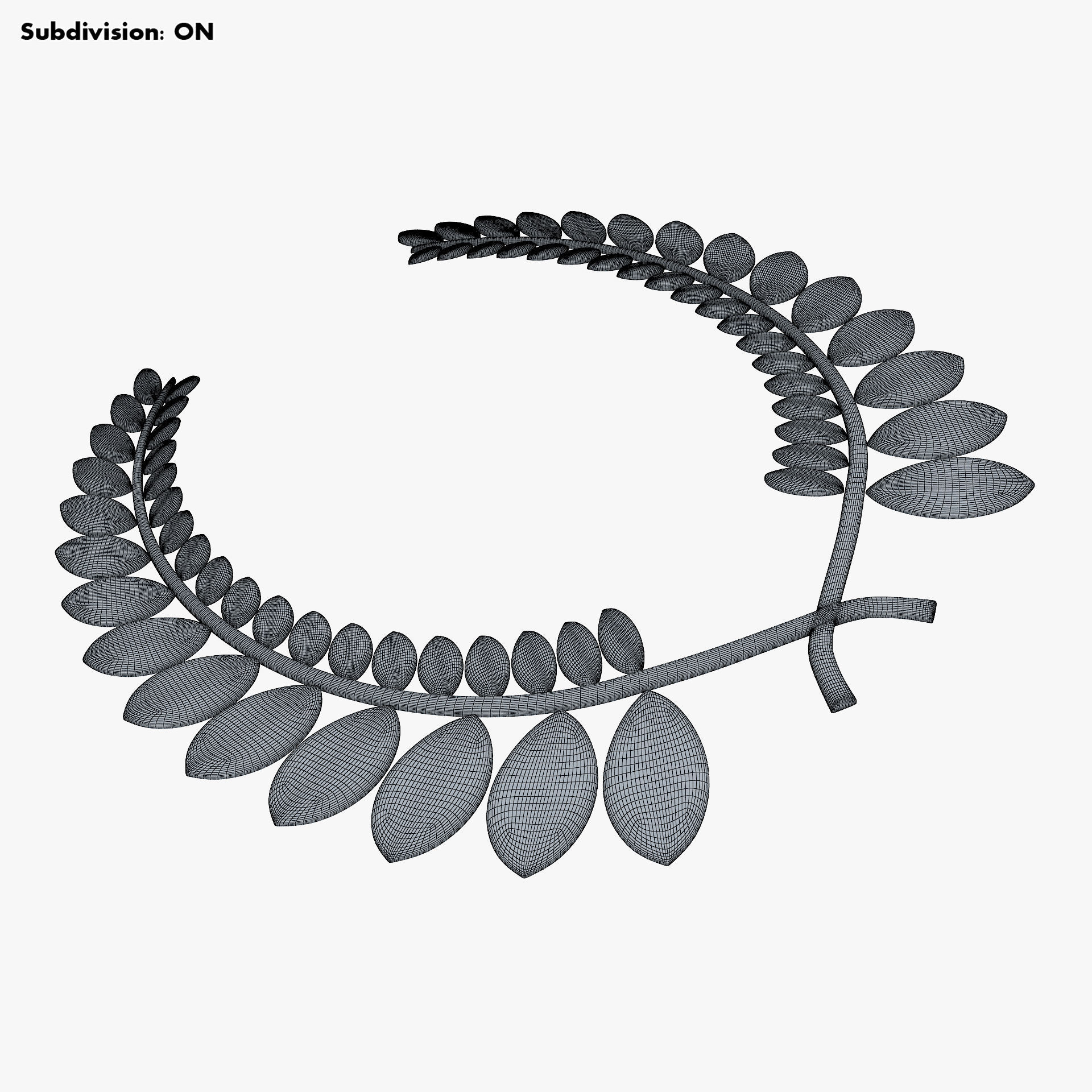 Wreath Emblem Gold v 1 3D model_11