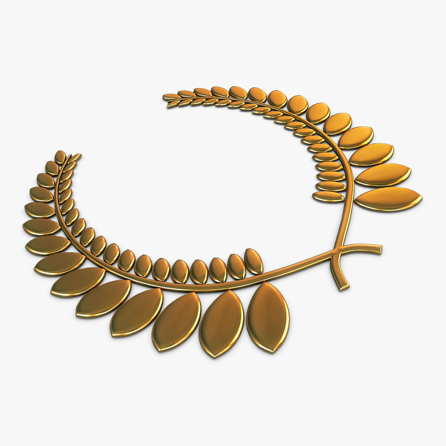 Wreath Emblem Gold v 1 3D model_2
