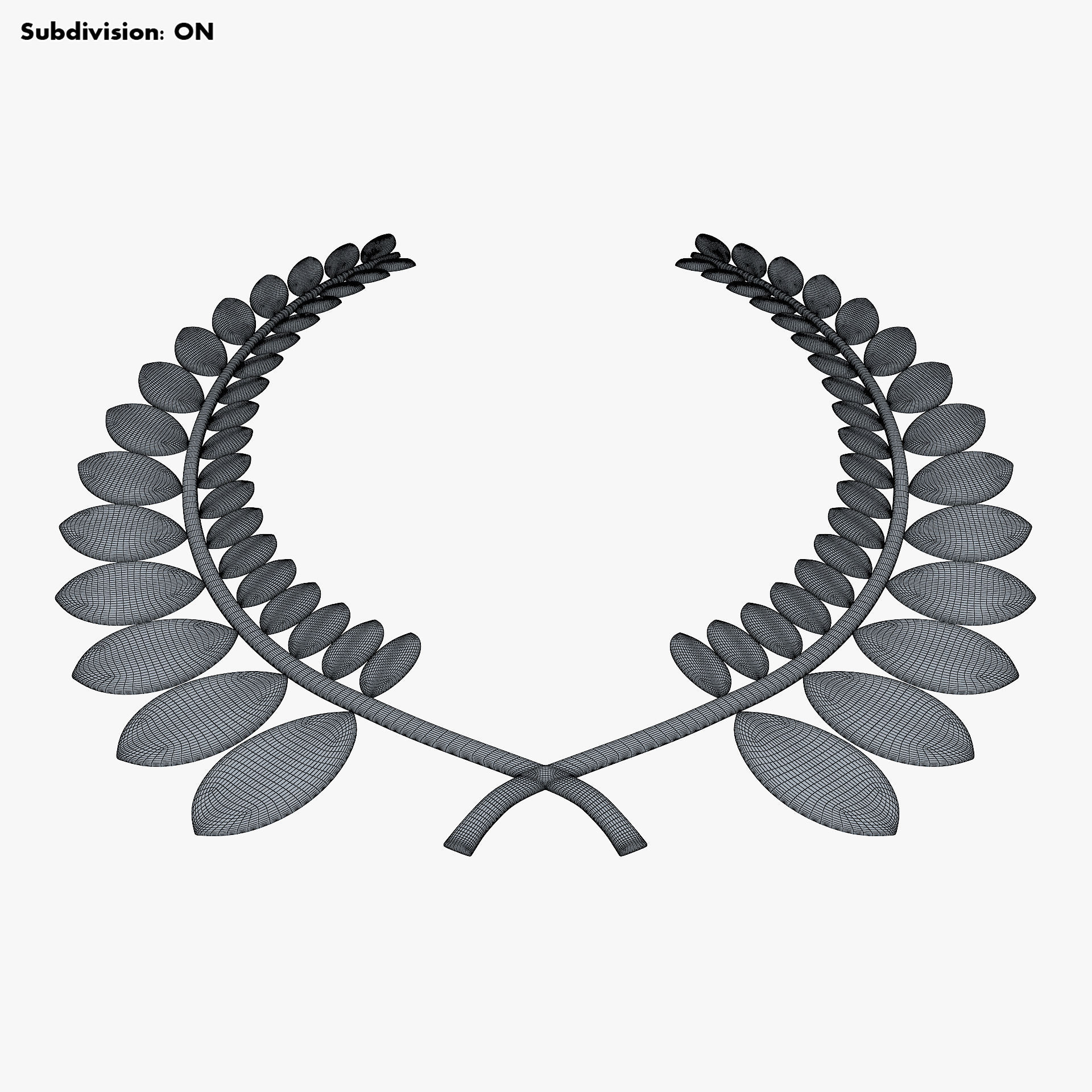 Wreath Emblem Gold v 1 3D model_9