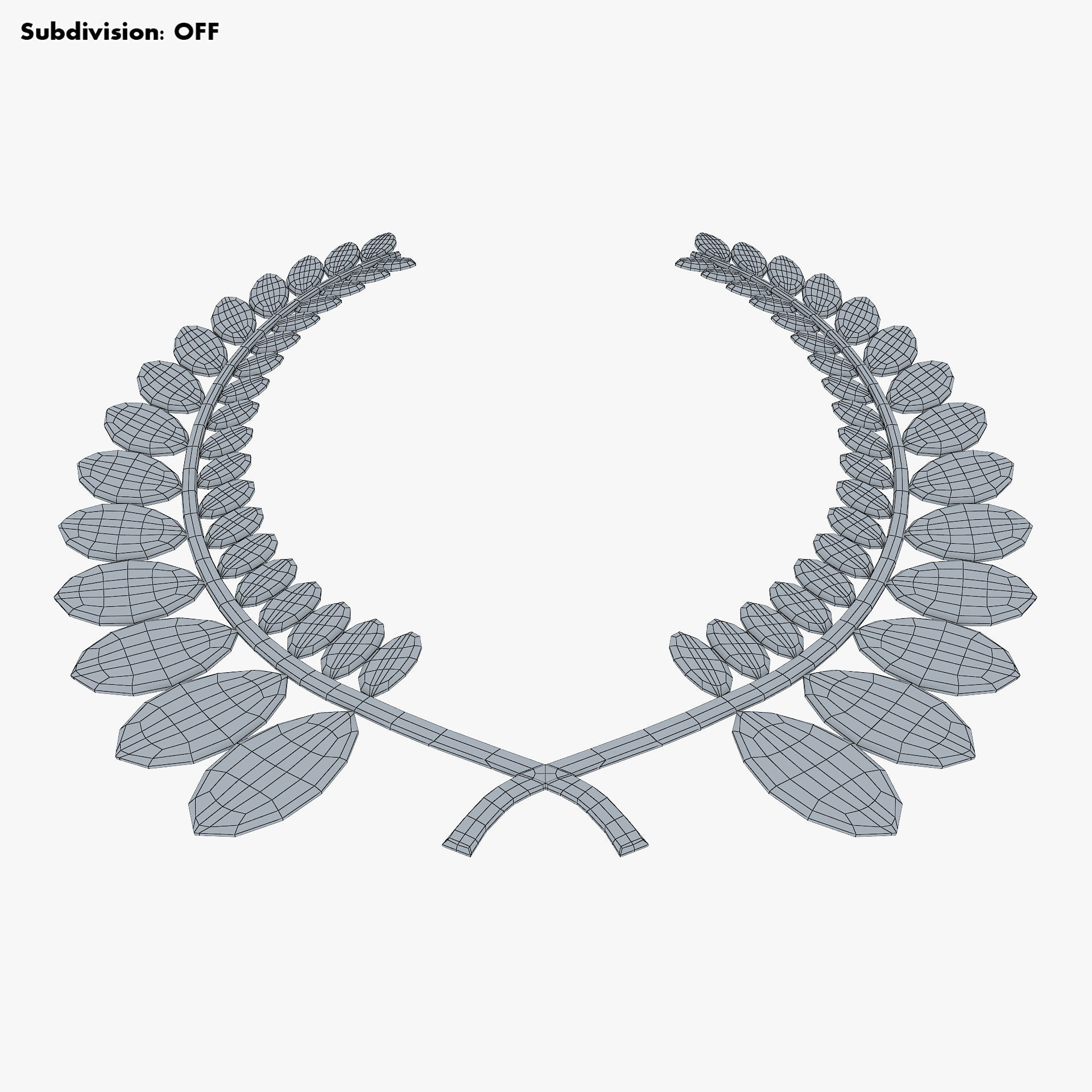 Wreath Emblem Gold v 1 3D model_10