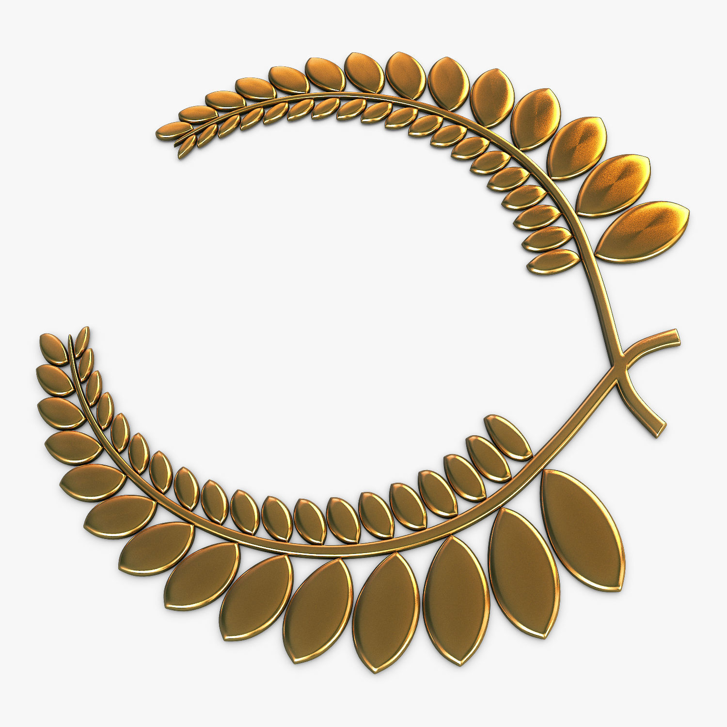 Wreath Emblem Gold v 1 3D model_5