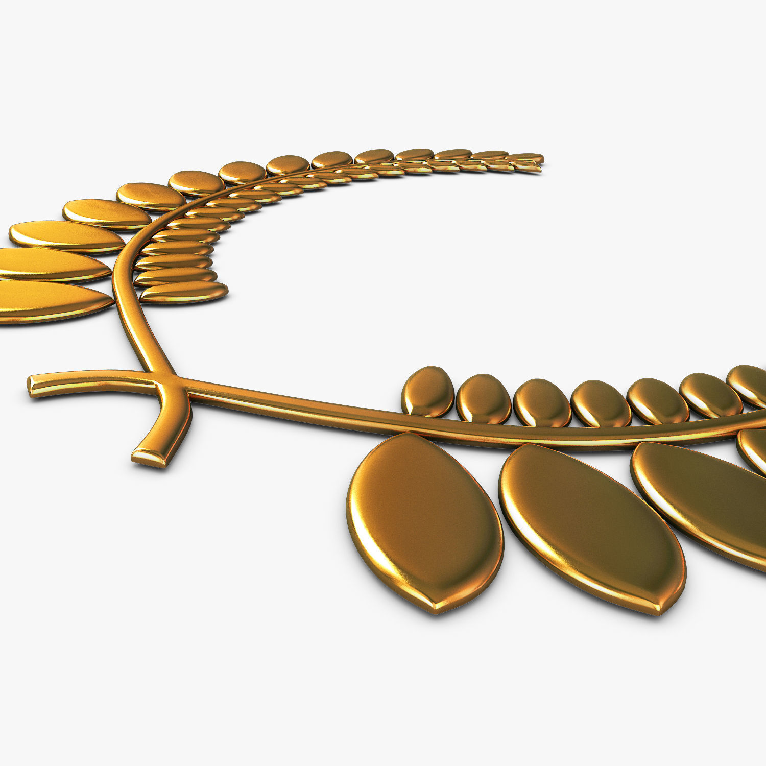 Wreath Emblem Gold v 1 3D model_4