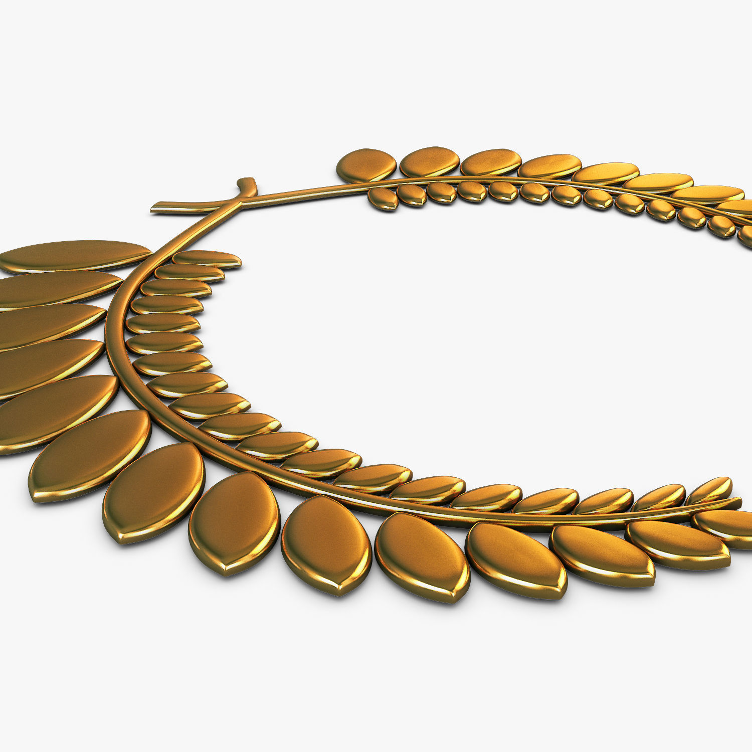 Wreath Emblem Gold v 1 3D model_3