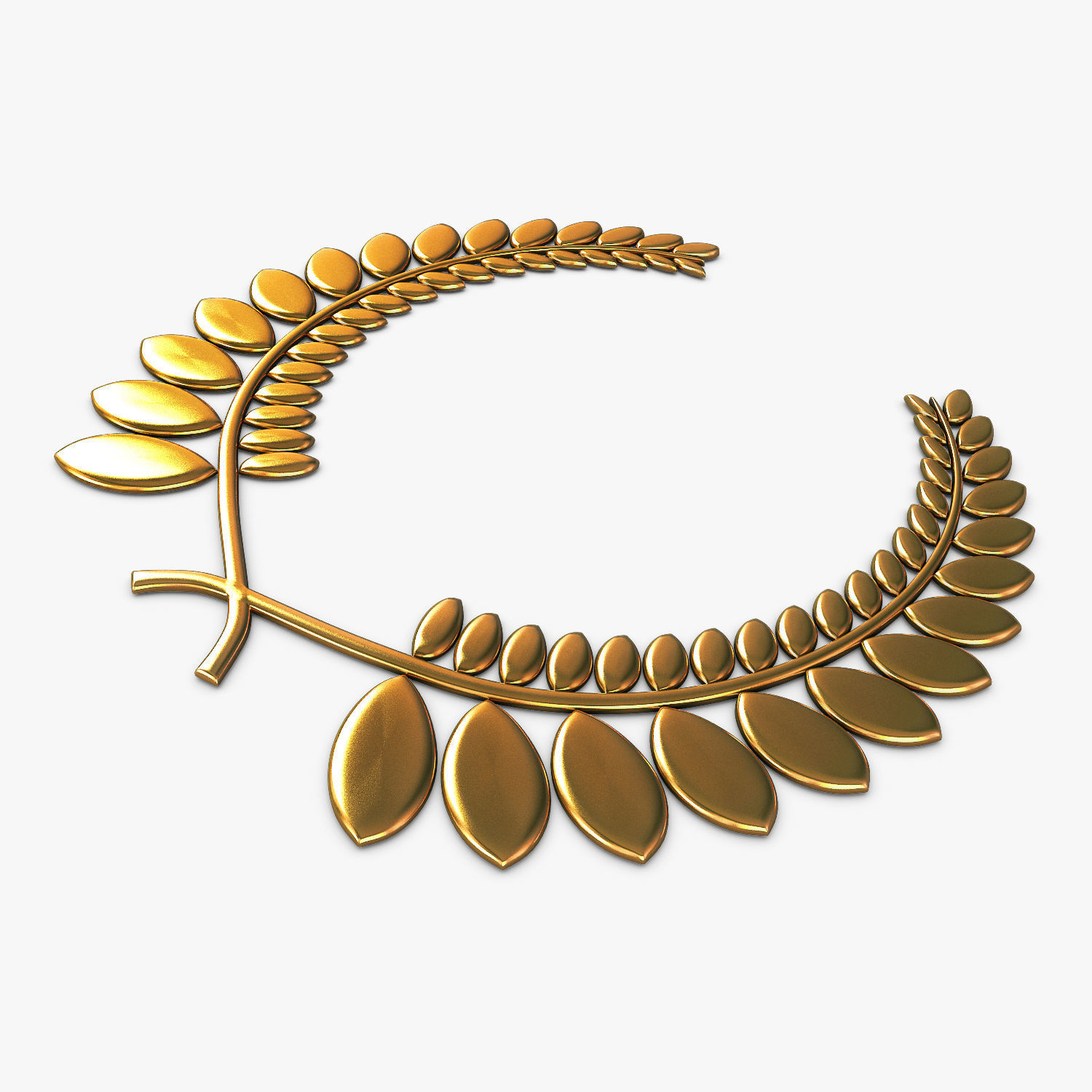 Wreath Emblem Gold v 1 3D model_6