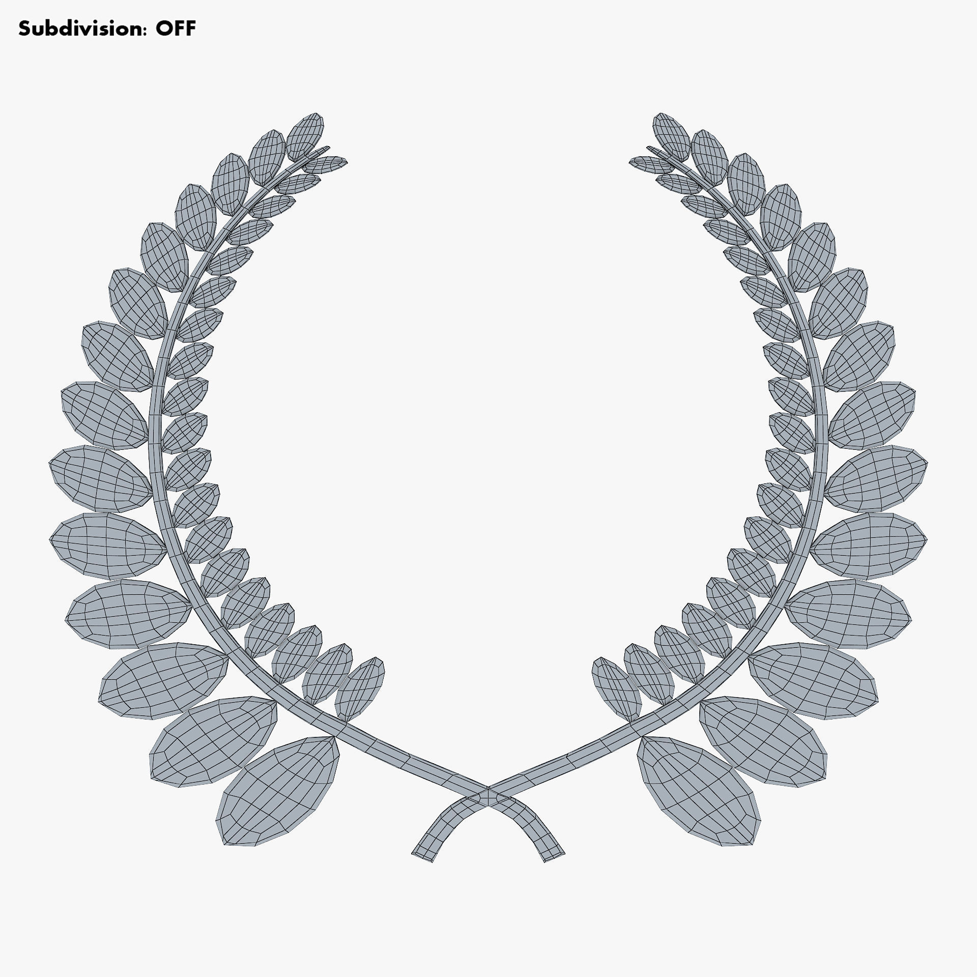 Wreath Emblem Gold v 1 3D model_8