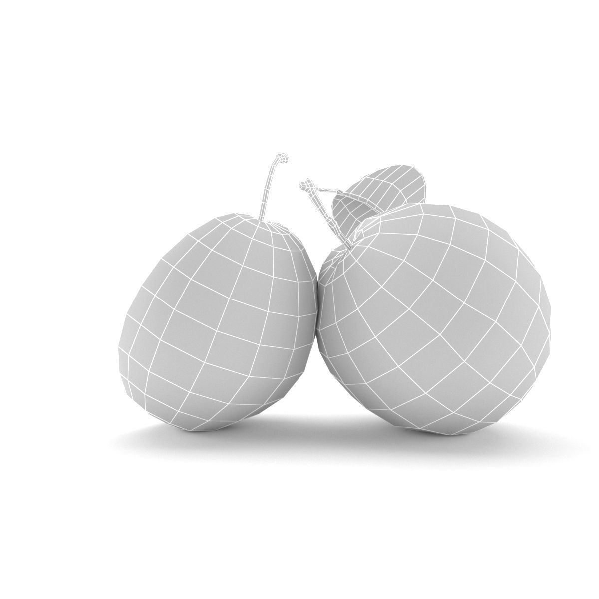 Plum model two plums 3D model_8