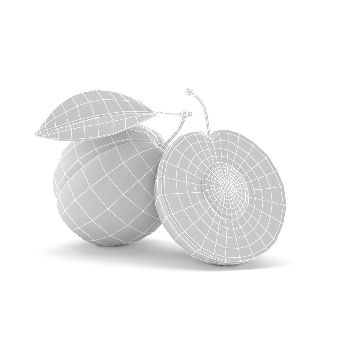Plum model two plums 3D model_6