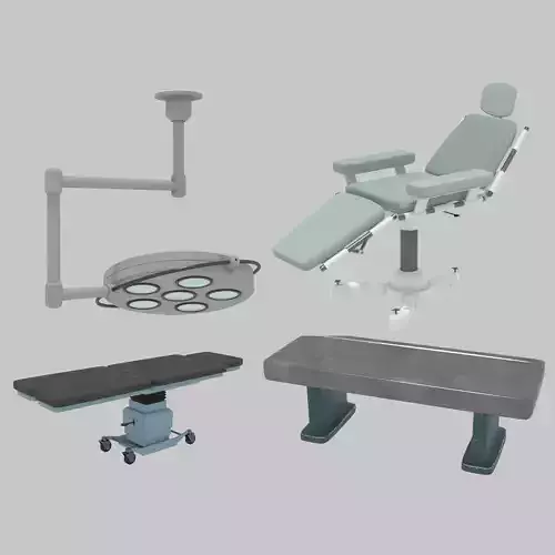 Surgery set medical chair Low-poly 3D model