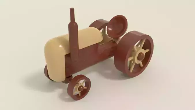 Wooden toy tractor