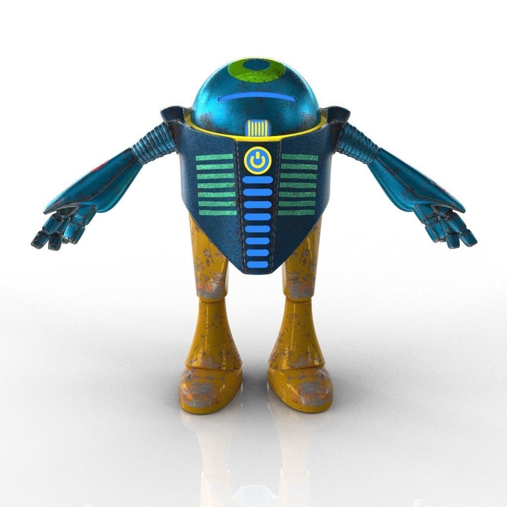 Chubby Robot Low-poly 3D model_24