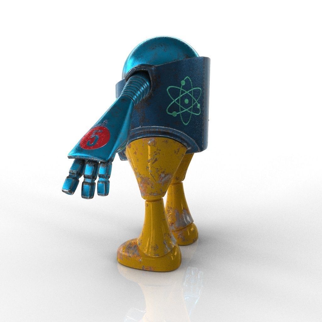 Chubby Robot Low-poly 3D model_15