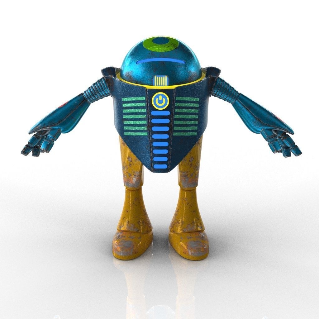 Chubby Robot Low-poly 3D model_23
