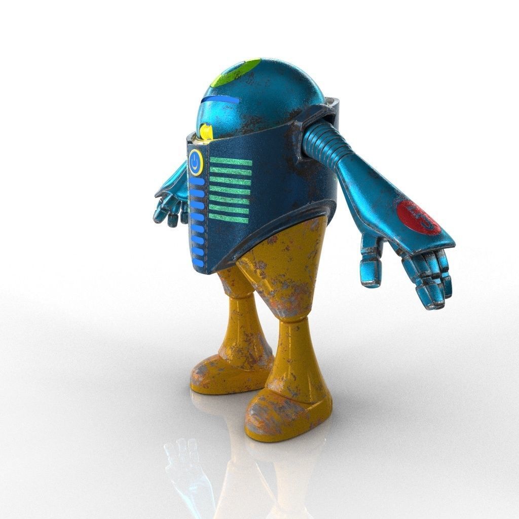 Chubby Robot Low-poly 3D model_18
