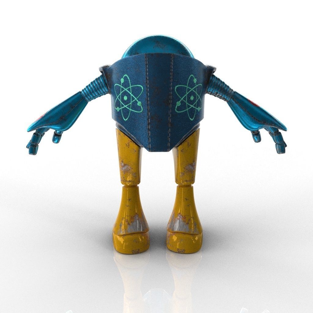 Chubby Robot Low-poly 3D model_12