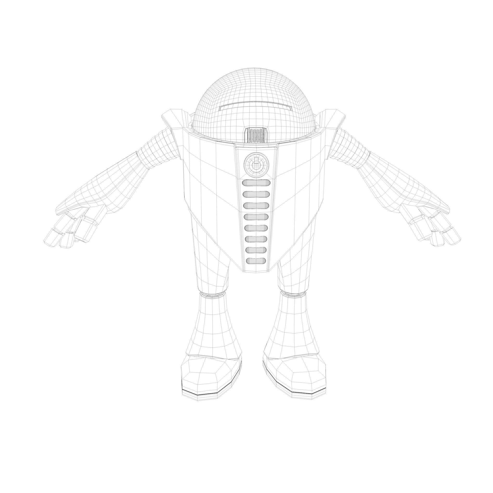 Chubby Robot Low-poly 3D model_27