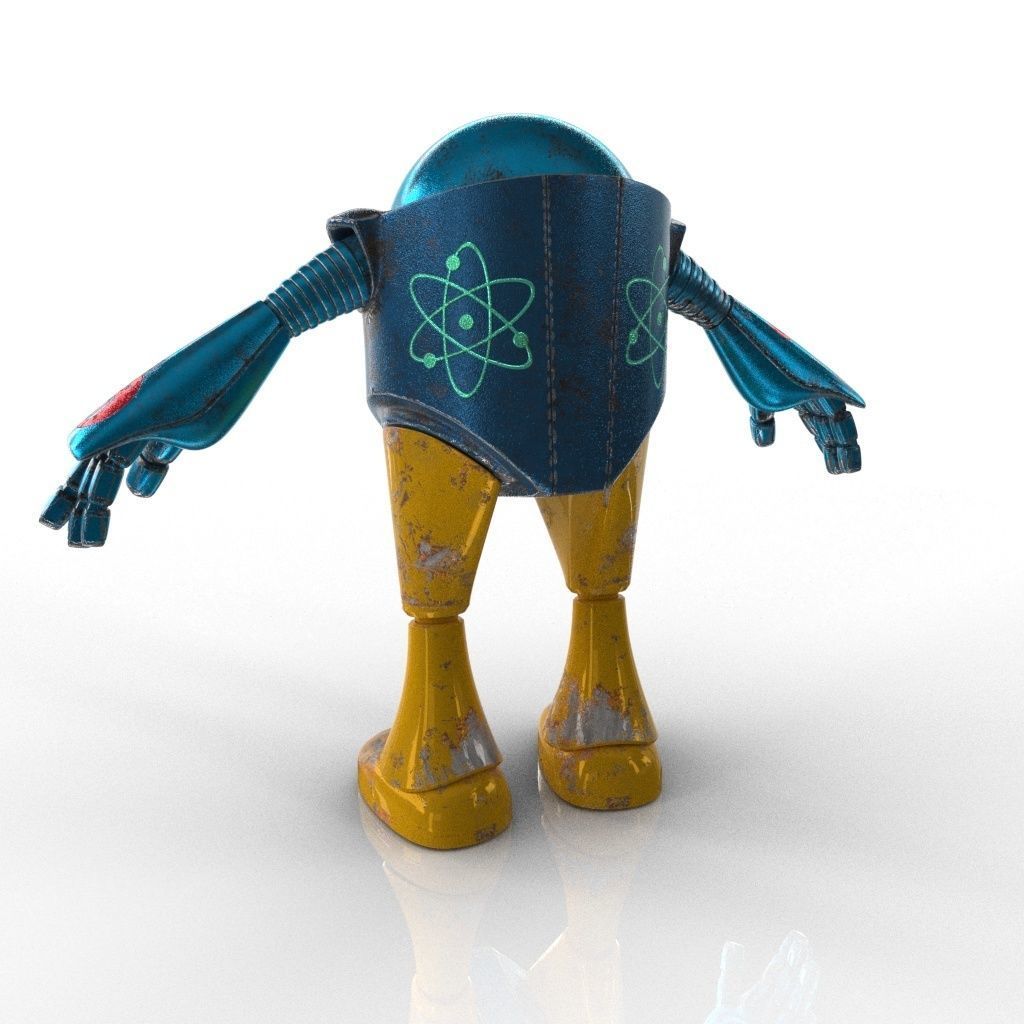 Chubby Robot Low-poly 3D model_13