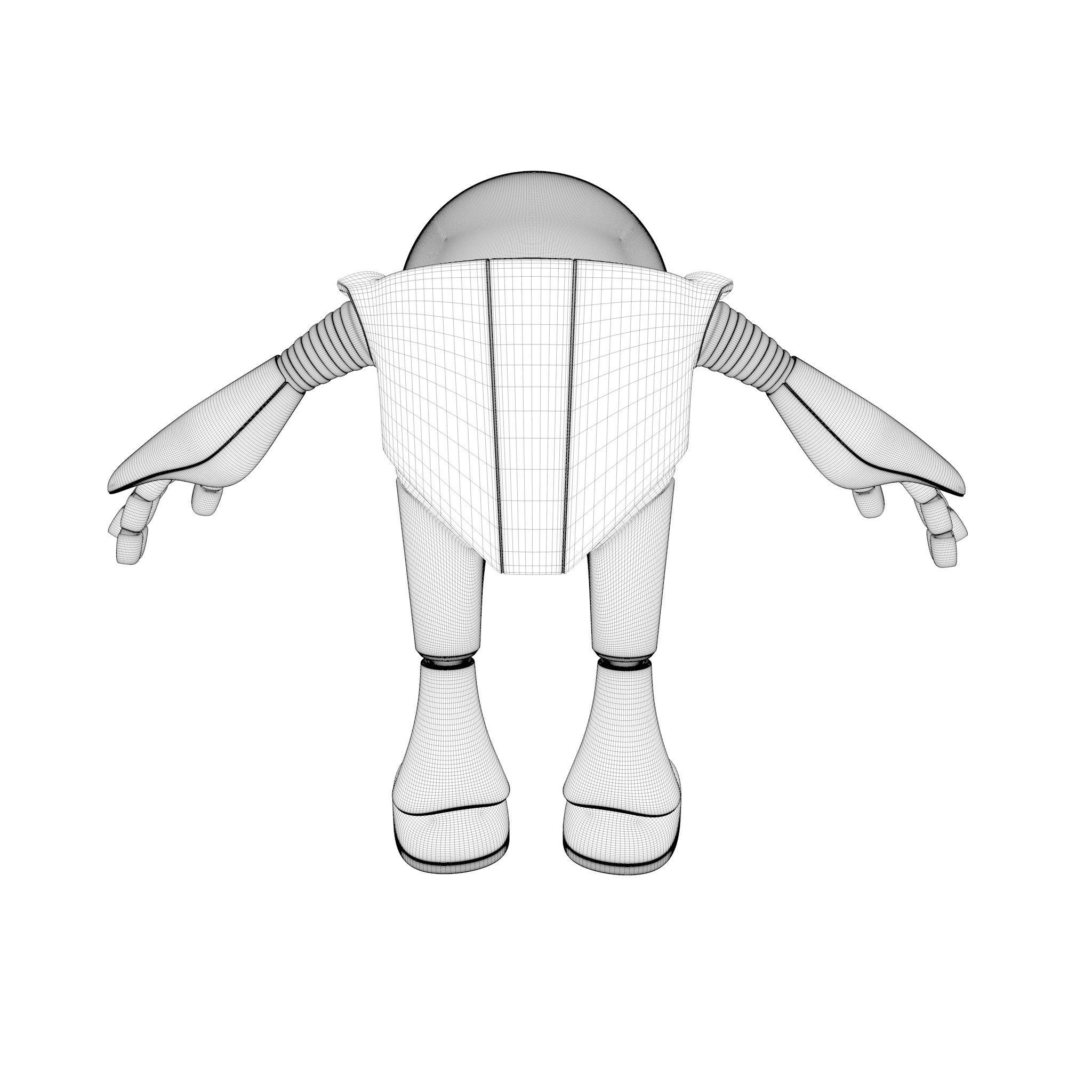 Chubby Robot Low-poly 3D model_30