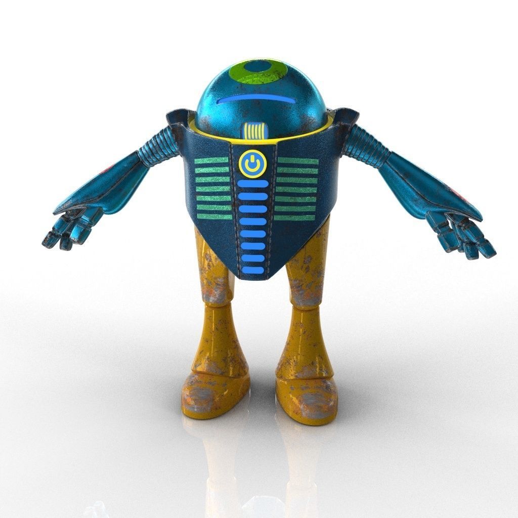 Chubby Robot Low-poly 3D model_22