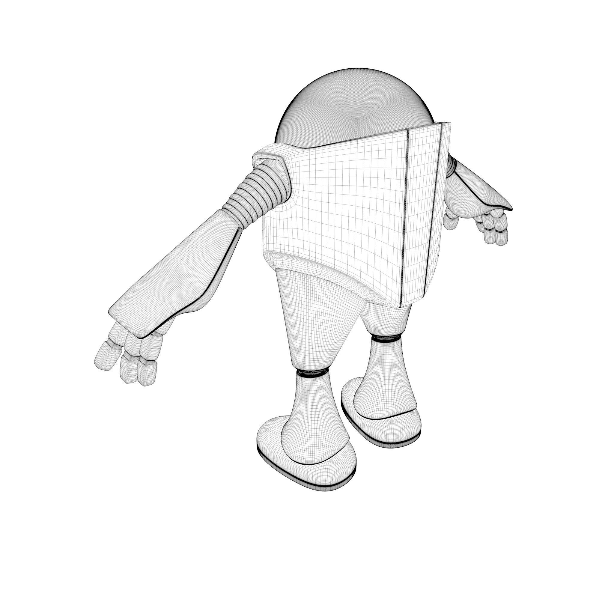 Chubby Robot Low-poly 3D model_33