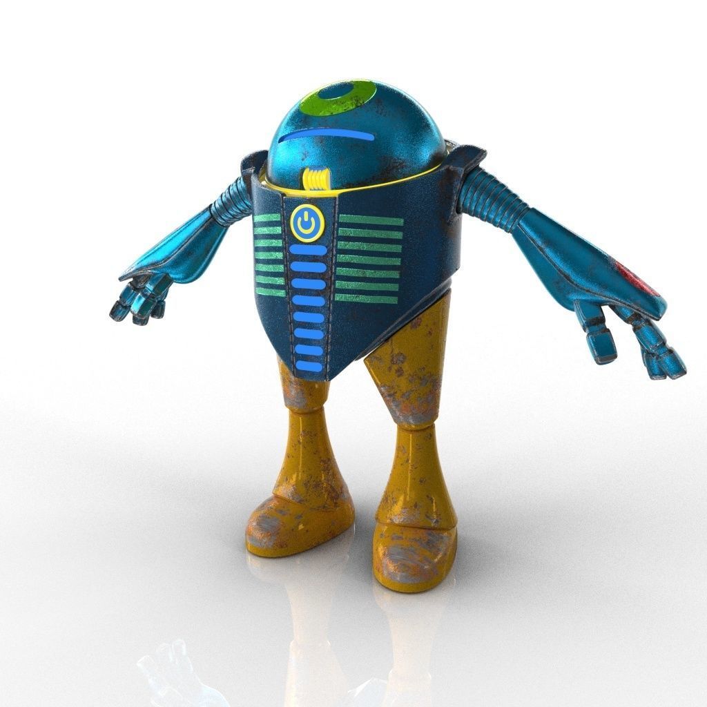 Chubby Robot Low-poly 3D model_20