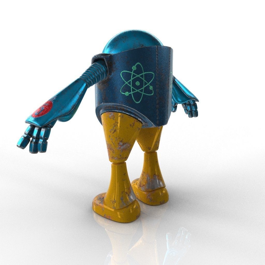 Chubby Robot Low-poly 3D model_14
