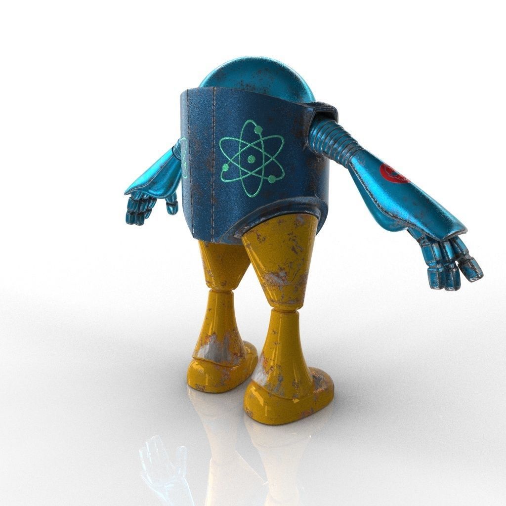 Chubby Robot Low-poly 3D model_10