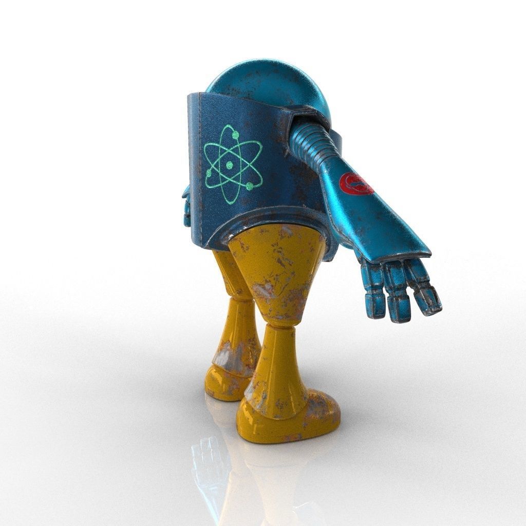 Chubby Robot Low-poly 3D model_9