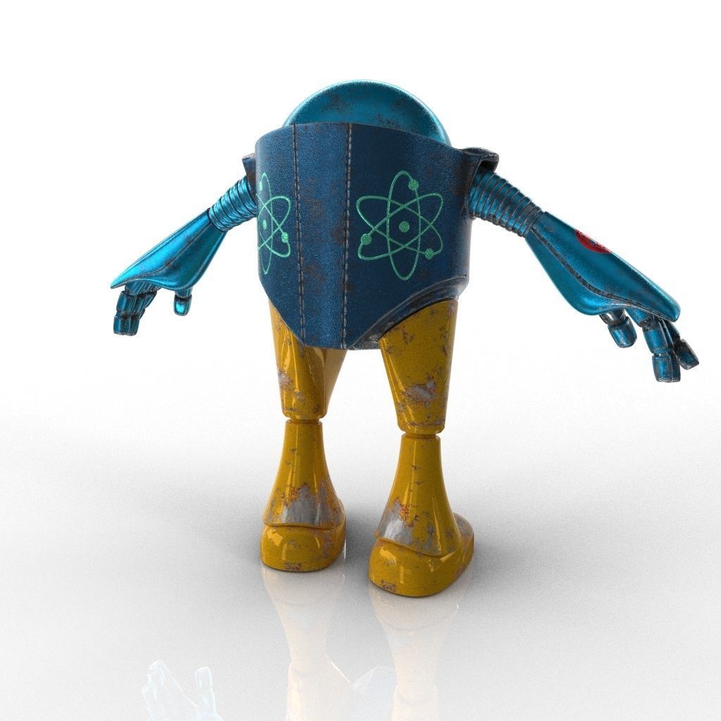 Chubby Robot Low-poly 3D model_11