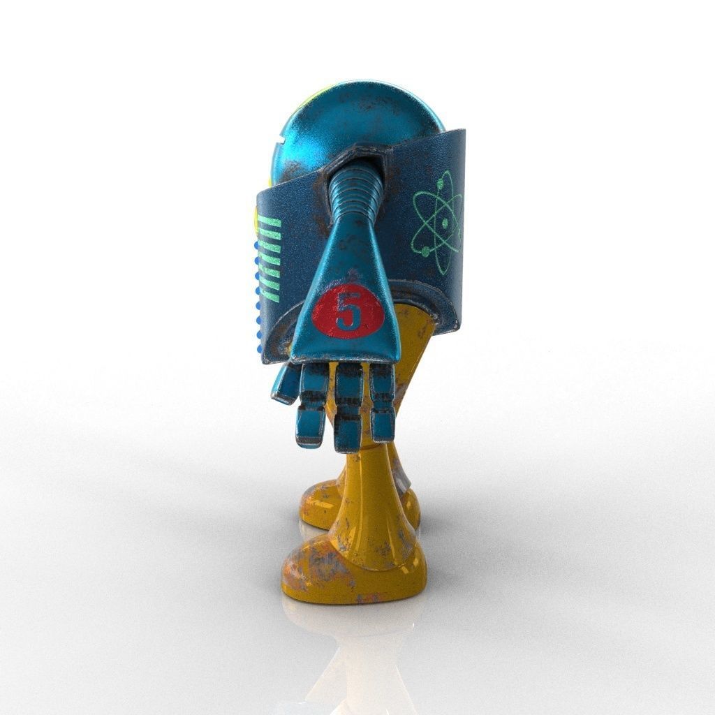 Chubby Robot Low-poly 3D model_16