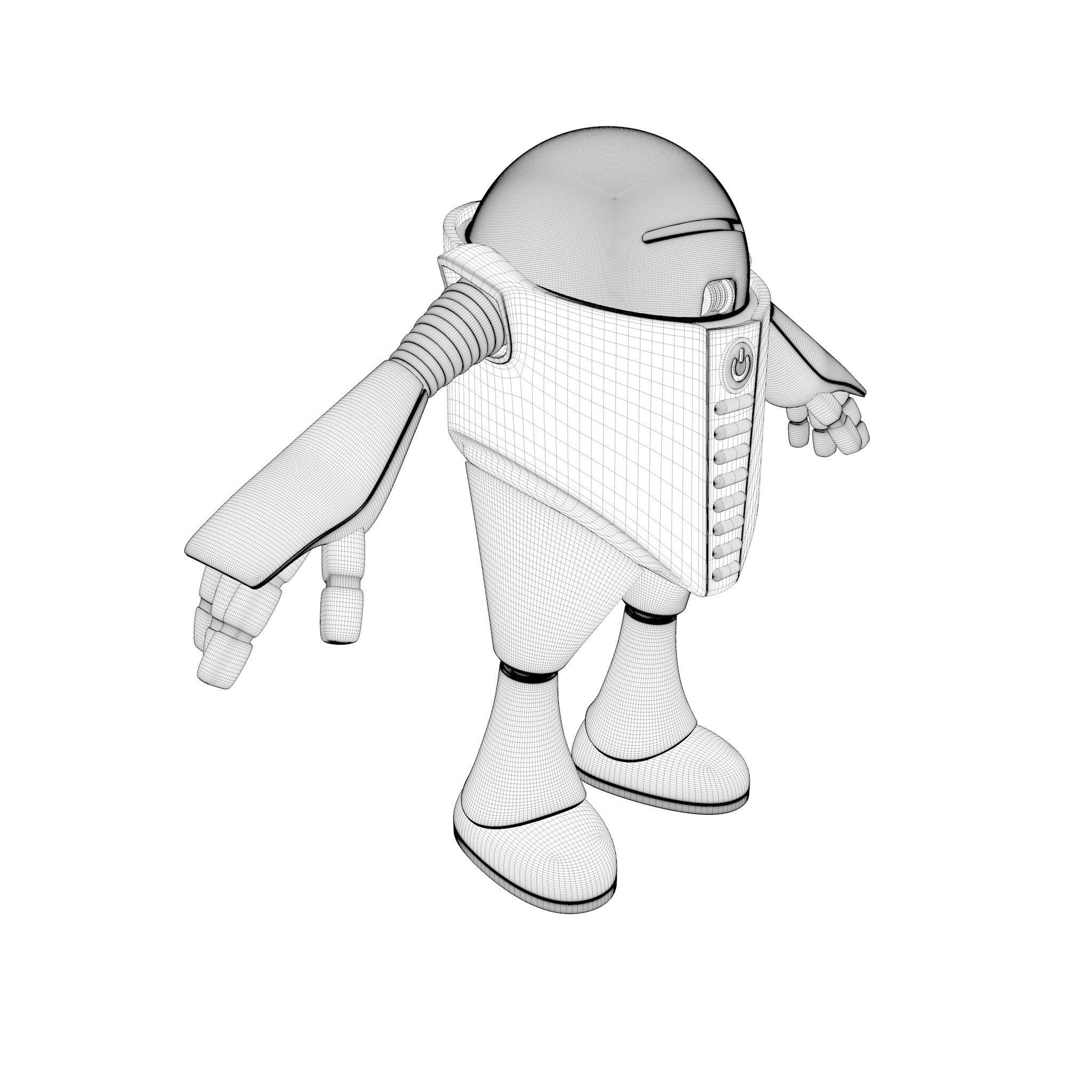 Chubby Robot Low-poly 3D model_29