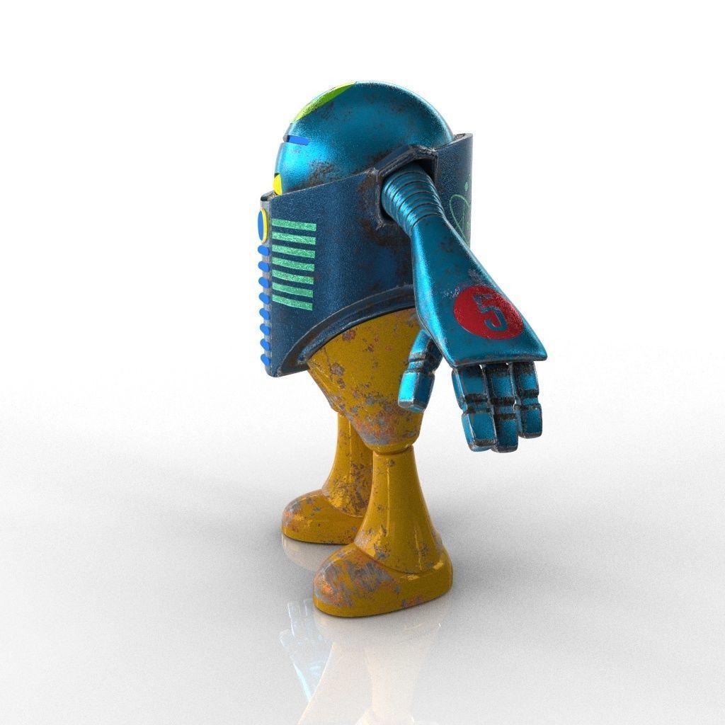 Chubby Robot Low-poly 3D model_17