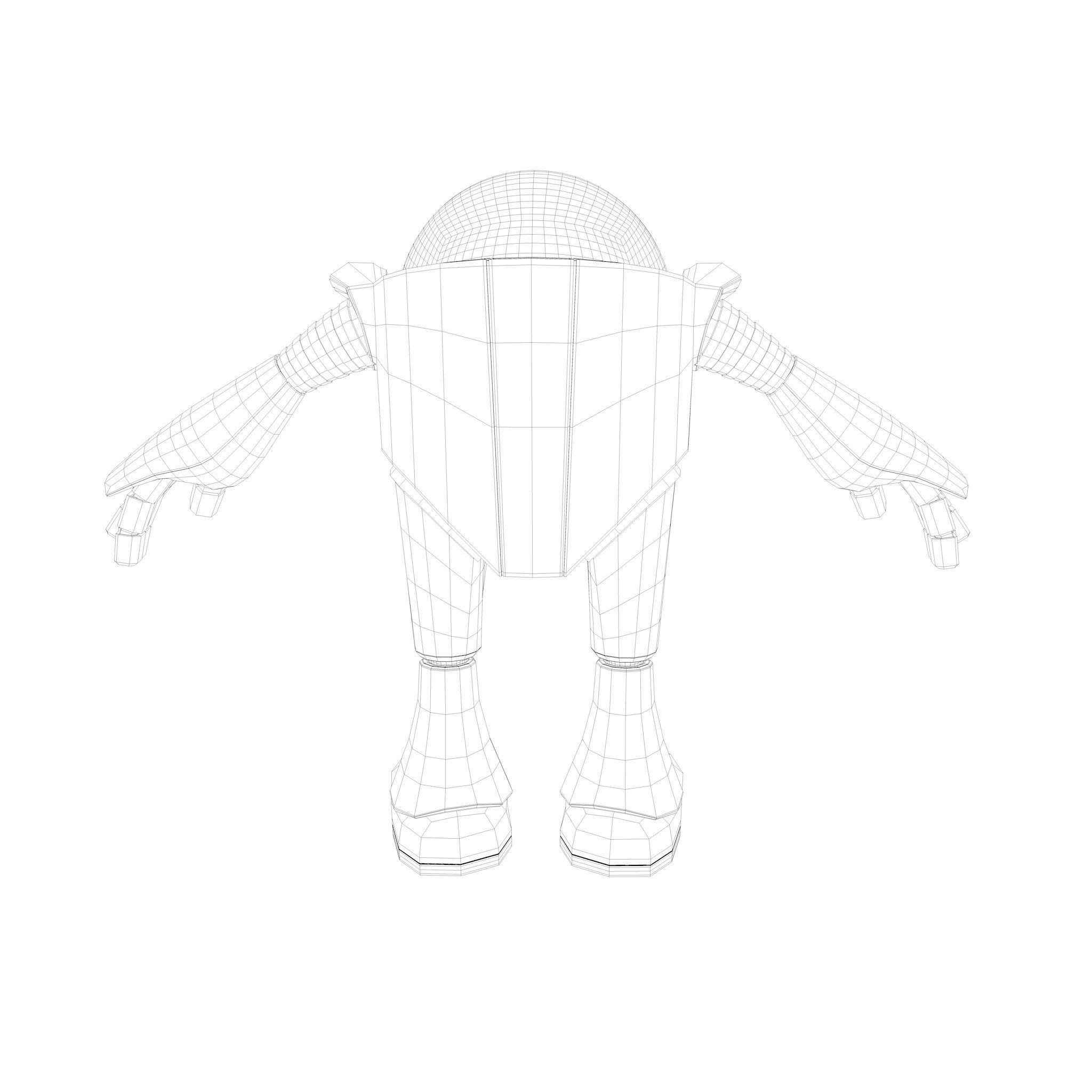Chubby Robot Low-poly 3D model_31