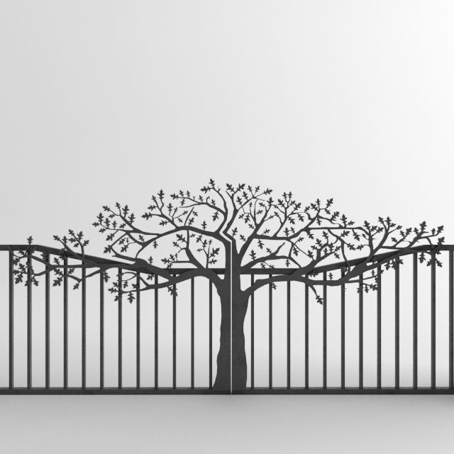 Tree cnc door 3D model_2