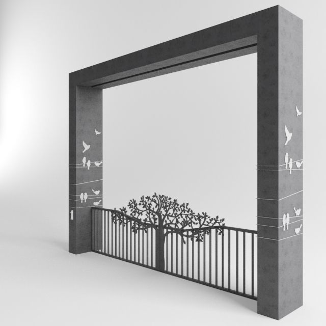 Tree cnc door 3D model_1