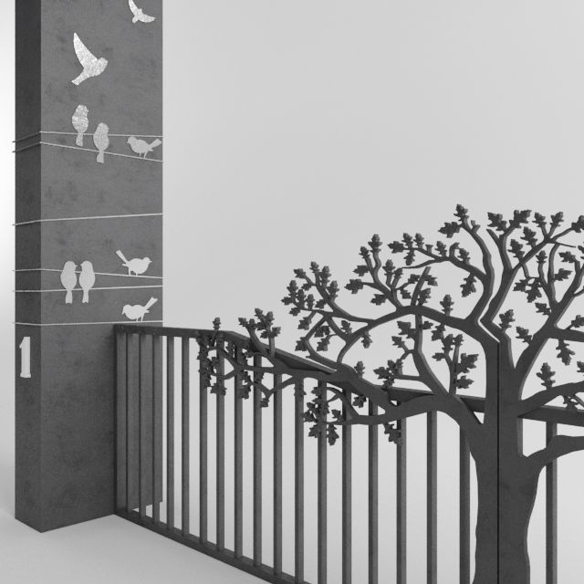 Tree cnc door 3D model_3