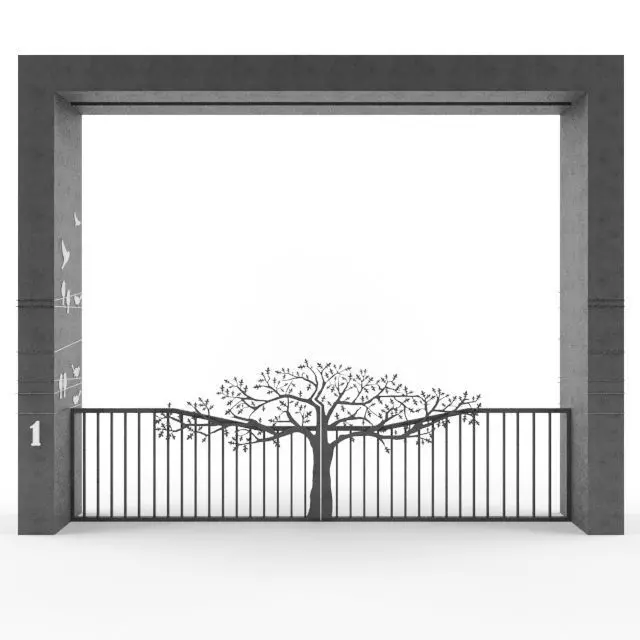 Tree cnc door 3D model_0