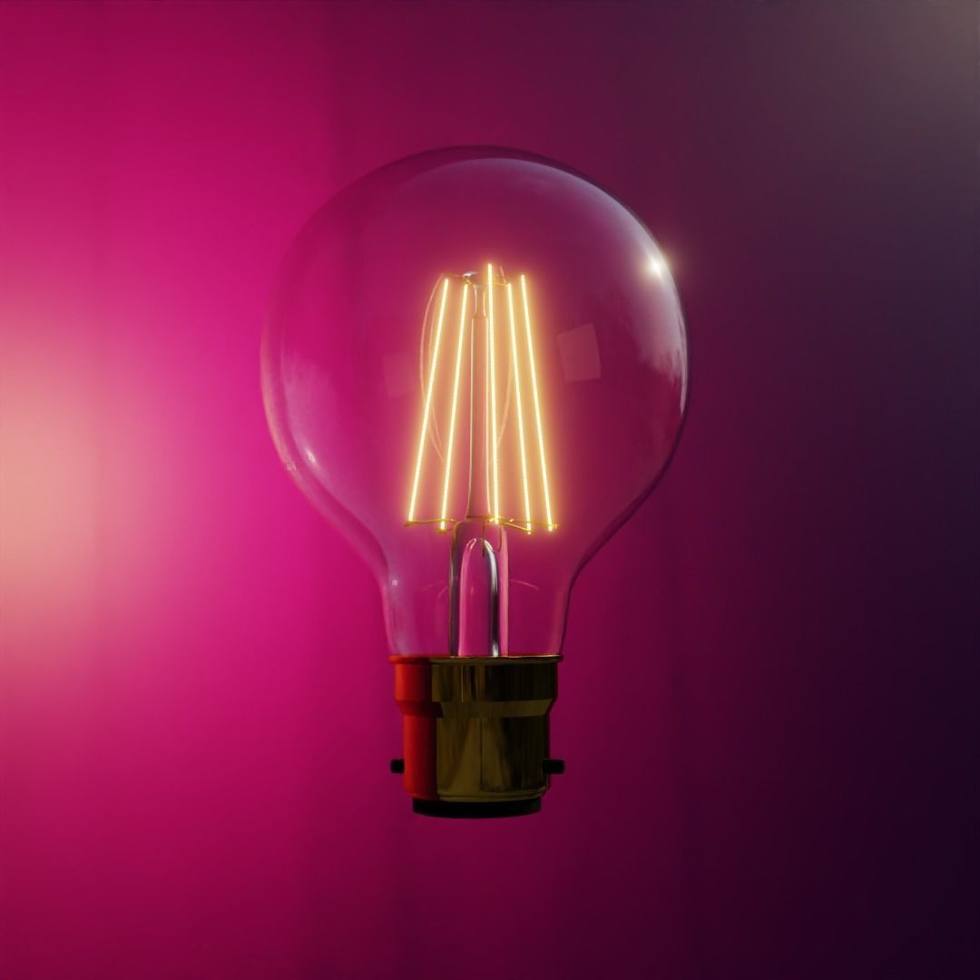 Vintage Edison light bulb 3D model_3