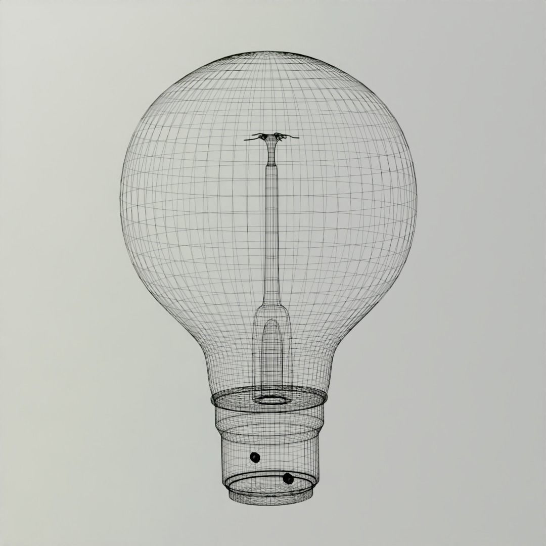 Vintage Edison light bulb 3D model_2
