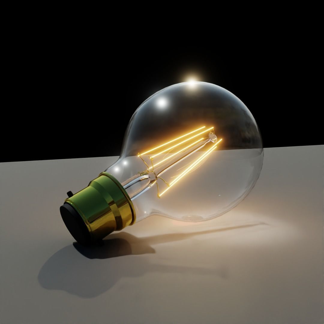 Vintage Edison light bulb 3D model_1