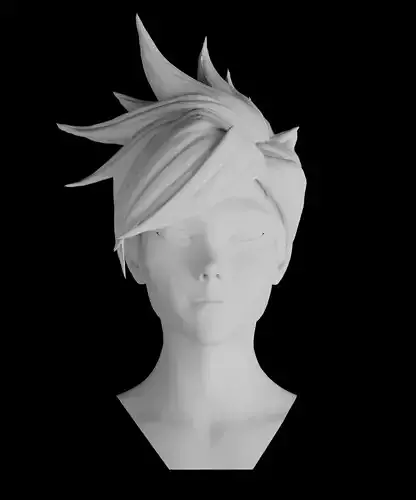 Overwatch Tracer Lifesize Head Sculpt 3D Print Files statue 3D print model