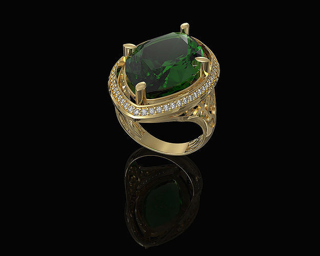 Marquise antique ring 3D print model