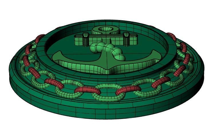 Anchor pendant with and chain 3D print model_14