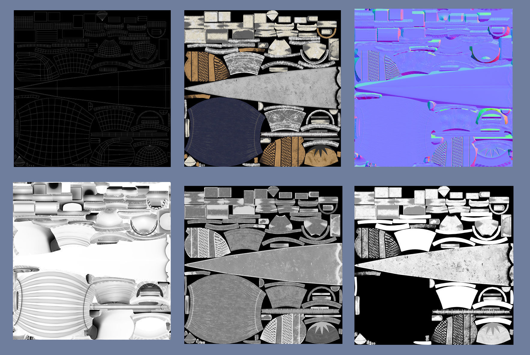 Oriental Dagger Low-poly 3D model_6