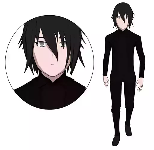 Anime Character Low-poly 3D model