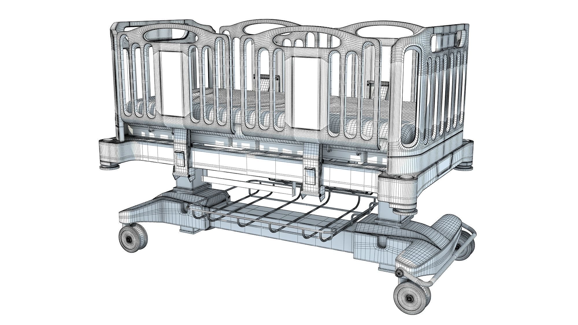 Medical Hospital Bed 3D model_12