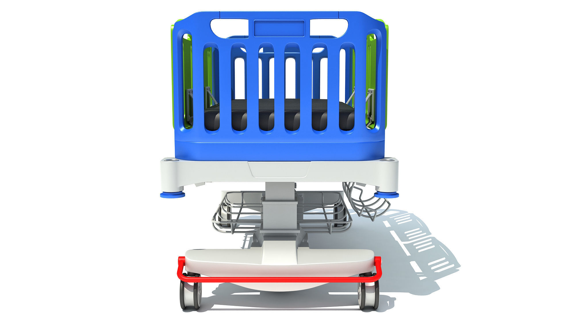 Medical Hospital Bed 3D model_3