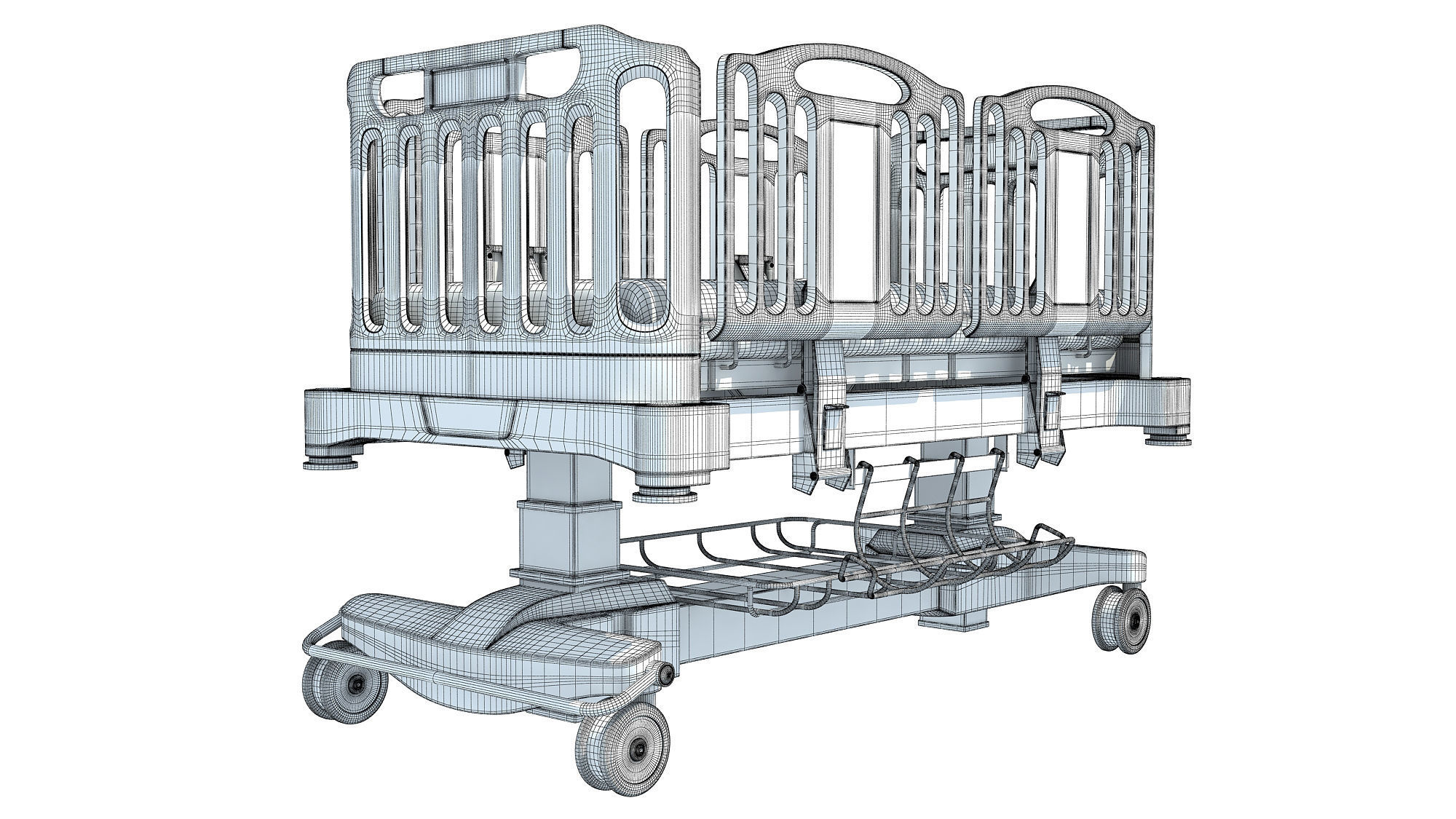 Medical Hospital Bed 3D model_13