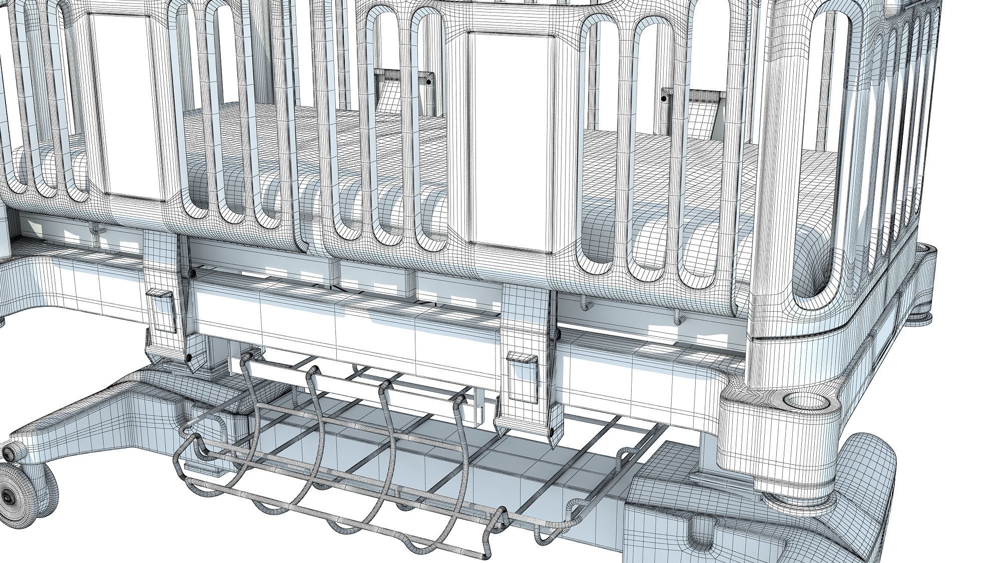 Medical Hospital Bed 3D model_14