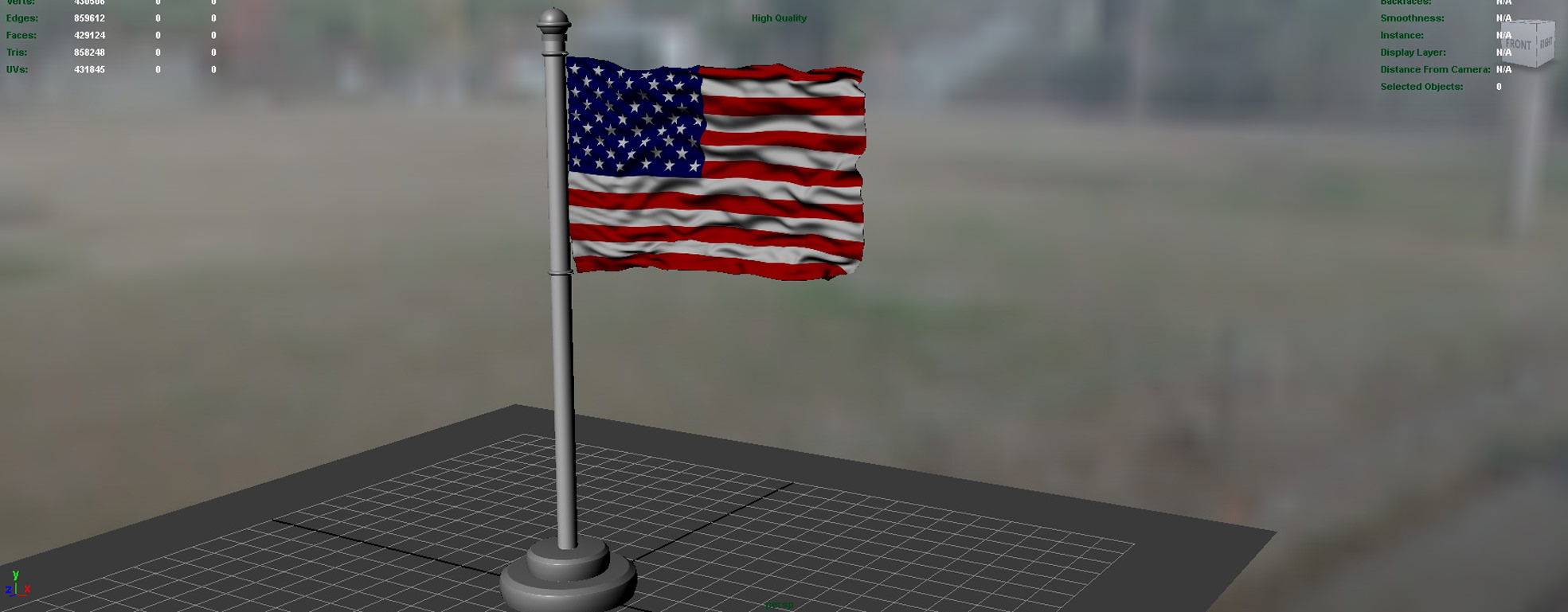 USA Flag 3D model_2